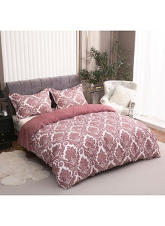 Buy Damascus 3-Piece Printed Microfibre Twin Duvet Cover Set 220 x 150 cm in UAE