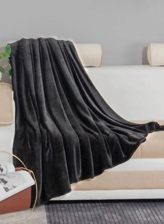 Buy Lightweight Summer Blanket Extra Soft Fleece All Season Blanket Bed And Sofa Throw 200x230 Centimeters Black in Saudi Arabia