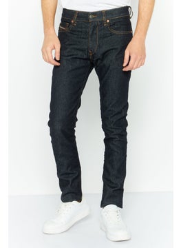 Buy Men D Strukt Slim Fit Plain Stretchable Jeans, Blue in UAE