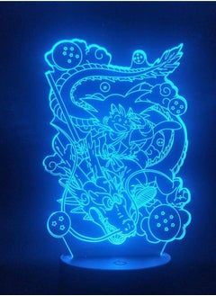 اشتري 3D Illusion Lamp LED Multicolor Night Light Dragon Ball Goku 7/16 Colors Fading Mood USB Touch Table Lamp Christmas Gift Best Birthday Holiday Gifts for Children في الامارات