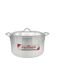 Buy Sonex Saffron Cooking Pot 29 cm,  Capacity 8.5 Ltr, Cookware With Lid,Ergonomic Handle For Secure Grip,Premium Aluminum Metal Finish,Durable & Light Weight, Silver in UAE