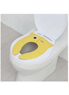 اشتري Toilet Potty Training Seat Cover, Travel Seat, Folding Non Slip Silicone Pads, Portable Reusable Kids Toddlers Boys Girls, Carry Bag (Yellow) في الامارات