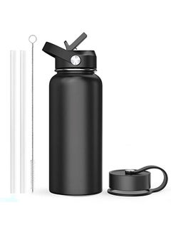 اشتري 40oz Modern Double Vacuum Stainless Steel Water Bottle Black في السعودية