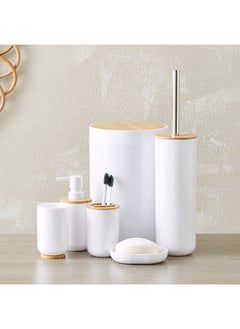 اشتري 6-Piece Essential Bathroom Accessory Set 19.5x19.5x25cm في الامارات