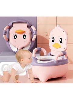 اشتري Baby Potty Training Seat Potty Toilet Trainer with Handles Toddler Kids Potty Chair with High Back Support Portable Toilet Seat Kid Boys Girls for Indoor and Outdoor Pink في السعودية