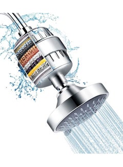 Buy Filtered Shower Head 20 Stage Shower Filter Combo High Pressure Rain Shower Heads Filter for Hard Water Detachable 5 Modes Adjustable Water Softener Remove Chlorine Fluoride (Chrome) in Saudi Arabia