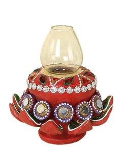 Buy Vansha Clay Candle Holder, Multicolour in UAE