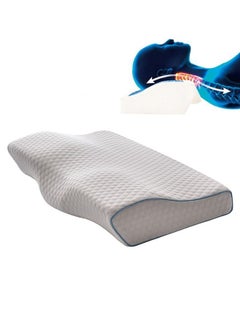 Buy Contour Memory Foam Pillow for Neck Pain Relief White Solid in UAE