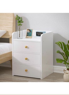 Buy European-style Light Luxury Bedside Table With Drawers 33*26*48cm in Saudi Arabia