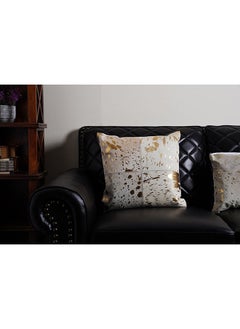 اشتري Lexus Foil Printed Hairon Filled Cushion 45x45Cm   Gold في الامارات