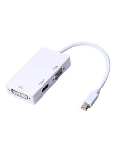 Buy 4 In 1 Mini DisplayPort Male To HDMI/VGA /DVI Female Adapter For Mac Air White in Saudi Arabia