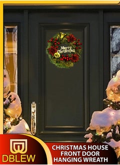 Buy 10 Inch Hanging Christmas Door Wreath Artificial Traditional Xmas Wreath Festive Decor Golden Bells Red Berries Merry Christmas Indoor Outdoor Holiday Ornament Home Door Office Wall Shop Window Tree in UAE