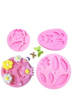 Buy Flower Candy Mould, Chocolate Mould Polymer Clay DIY Crafting Projects and Cake Decoration Silicone Fondant Baking Kitchen Tool For Wedding Birthday, 4 Pcs in UAE