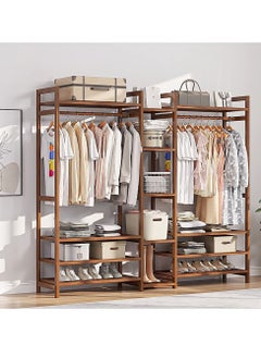 Buy Bedroom solid wood wardrobe, economical shelf, room hanger, floor storage hat shelf. clothes storage (150*170*30) in UAE