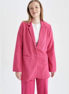 Buy Woman Regular Fit Woven Top Blazer in UAE