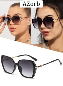 Buy Sunglasses Women Unique Fashion Quare Design Sun Glassess for Womens High Quality Sun Glassess Gradient Ladies Sunglass UV400 Protection Eyewear Women's Eye Glasses for Travel Daily Shades Black in Saudi Arabia