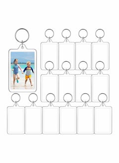 Buy Acrylic Photo Frame Keychain Holder, 50 Pieces Insert Keychain, Clear Picture Keychains Key Chain, Snap-In Custom Keyring for DIY Projects in UAE