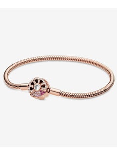 اشتري Pandora Snake Chain Pandora Rose Women Bracelet and Fan Clasp Circumference 18cm في الامارات