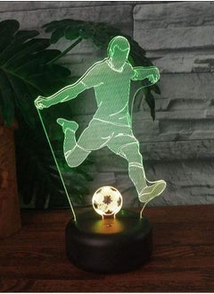 Buy Bedside Table Lamps LED 3D Soccer Touch Table Lamp 7 Colors Changing Usb Powered Night Light Football Player Bedroom Decor Fans Gift in UAE