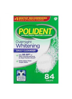 Buy Polident, Antibacterial Denture Cleanser, Overnight Whitening  Daily Cleanser, Triple Mint, 84 Tablets in UAE