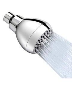 Buy High Pressure Shower Head 3 Inches Anti-clog Anti-leak Fixed Showerhead Chrome with Adjustable Swivel Brass Ball Joint for Relaxing and Comfortable Shower Experience in UAE