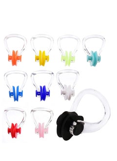 اشتري Swimming Nose Plug Clip Waterproof Protector Training Silica Gel Swim For Adult and Kids 10 Pieces في السعودية