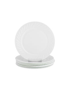 Buy Arcopal Flat Plate 6 Pieces Plain White 17.5 cm in Saudi Arabia