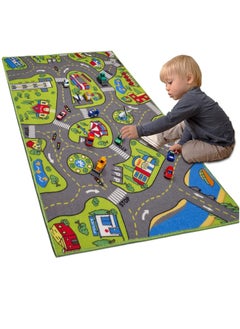 Buy Kids Large Anti-slip Playmat Carpet Rug 32" x 59" Foldable Educational City Traffic Road Map Theme Carpet Baby Play Mat Children's Machine Washable Floor Activity Gym Rug in Saudi Arabia