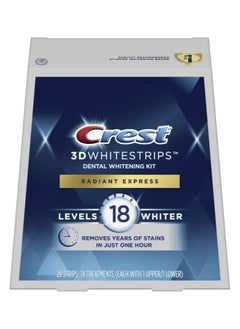 اشتري Crest 3DWhitestrips Radiant Express At-home Teeth Whitening Kit, 14 Treatments في الامارات