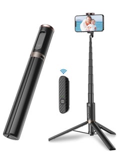 اشتري Mobile Phone Selfie Stick Tripod, Smartphone Stand All in One with Integrated Wireless Remote Control, Portable and Lightweight, Expandable Mobile Phone Tripod, Black في السعودية