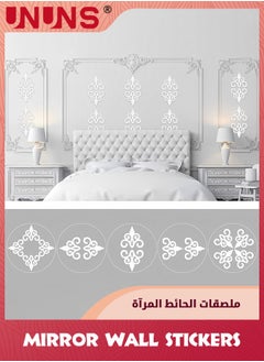 Buy 15 Pcs Acrylic Mirror Wall Stickers Home Decor Mirror Decals Silver Mirror Wall Decor For Living Room Decor Ceiling Mirrors For Bedroom Door Adhesive Art Bathroom Hollow Removable Mirror,5 x 5 Inch in UAE