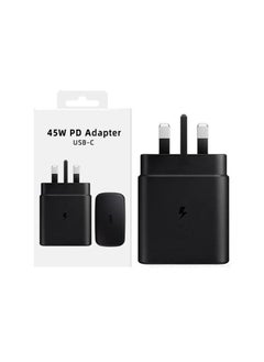 Buy Fast Charger for Samsung Galaxy Charger Head 45W Charging, S23 Ultra S23 Plus S23 S23 S22 Ultra S22 S21 Ultra S21 S21 A54 A53 A52 A32-45 Watt, Black Color in Saudi Arabia