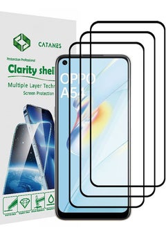 Buy 3 Pack For Oppo A54 Screen Protector Tempered Glass Full Glue Back in UAE