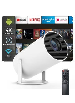 اشتري Android 5G Wifi Smart Portable Projector 1280 720P Full HD Office Home Theater Video Mini Projector Optical specifications - White في الامارات