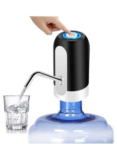 اشتري Portable Electric Water Bottle Pump USB Wireless Rechargeable Automatic Drinking-Black في الامارات