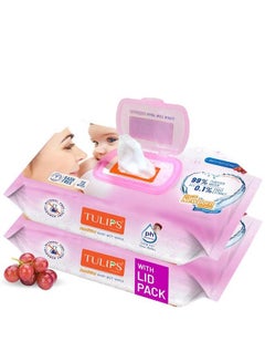 اشتري Sensitive Baby Wet Wipes Lid Pack (72 Wipes X 2 Pack) For Gentle Cleaning Moisturising Rash Free 99% Purified Water With Grapefruit Extracts في السعودية