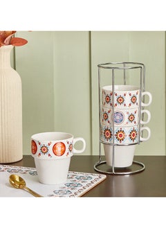 اشتري Majestic 4-Piece Mug with Metal Stand Set 354 ml في الامارات