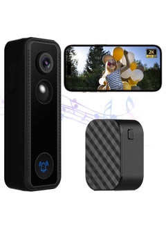 اشتري Doorbell Camera Wireless, Video Doorbell with Chime No Subscription, Battery Powered, SD Card & Cloud Storage, 2K HD, 2-Way Audio, Night Vision, Human Detection, Voice Changer, Compatible Alexa في الامارات