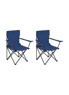 اشتري (2 Pcs) Portable Folding Beach Chair Multi-Purpose Camping Chair for Adult, Lightweight Patio Lawn Quad Chair for Outdoor Travel Picnic Hiking Supports110kgs Load With Carry Bag في الامارات