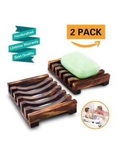 Buy DUBKART 2 PCS Wooden Soap Dish Bamboo Holder Sink in UAE