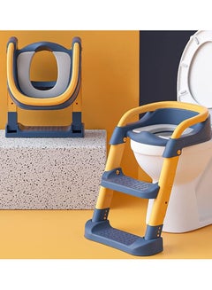 Buy Toilet Training Seat with Ladder Toilet Training Seat and Toilet Seat for Kids Boys Girls Toddlers Comfortable and Safe with Anti-Slip Pads Ladder Blue and Yellow in UAE