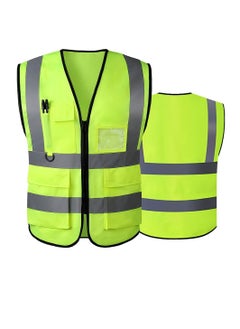 Buy Reflective Safety Vest For Women And Men High Visibility Safety Jacket With Pockets And Zip For Easy To Wear Medium in UAE