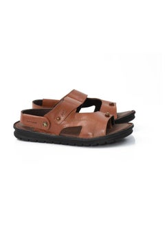 اشتري Rio Mens Sandals Genuine Leather Mens Beach Casual Tan Brown في الامارات