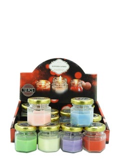 Buy Scented Jar Candles (Set of 12 PCS) Handmade with Fragrance - Multi Scents in UAE