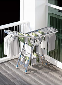 اشتري Stainless Steel Clothes Hanger Folding Floor Indoor Balcony Drying Rack في الامارات