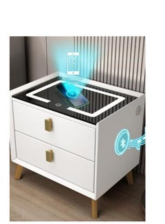 Buy Smart Bedside Table,Morden Nightstand with Wireless Charging Station and USB Ports for Living Room (With Bluetooth Speaker,50*40*46cm) in Saudi Arabia