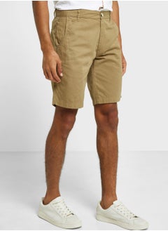 Buy Thomas Scott Men Mid-Rise Slim Fit Pure Cotton Shorts in Saudi Arabia