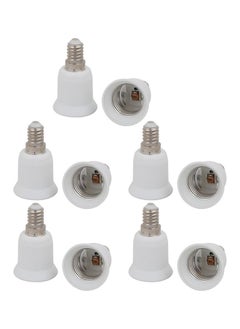 اشتري 10 Piece E14 To E27 Extender Adapter Converter Lamp Bulb Socket Holder White في مصر