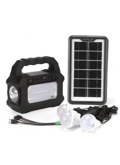 اشتري GDPLUS High Quality Portable Power Station Solar Energy Kit With 3 Bulbs Battery And Solar System With Torch And Cob Light For Outdoor Camping Home And Outdoor Use في الامارات