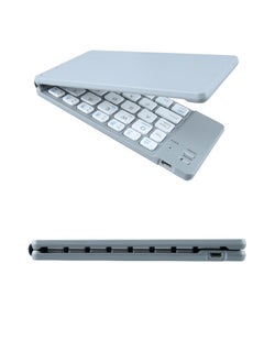 Buy Foldable Bluetooth Keyboard, Portable Wireless Keyboard Rechargeable Full Size Ultra Slim Folding Keyboard Compatible IOS Android Windows Smartphone Tablet and Laptop (White) in Saudi Arabia